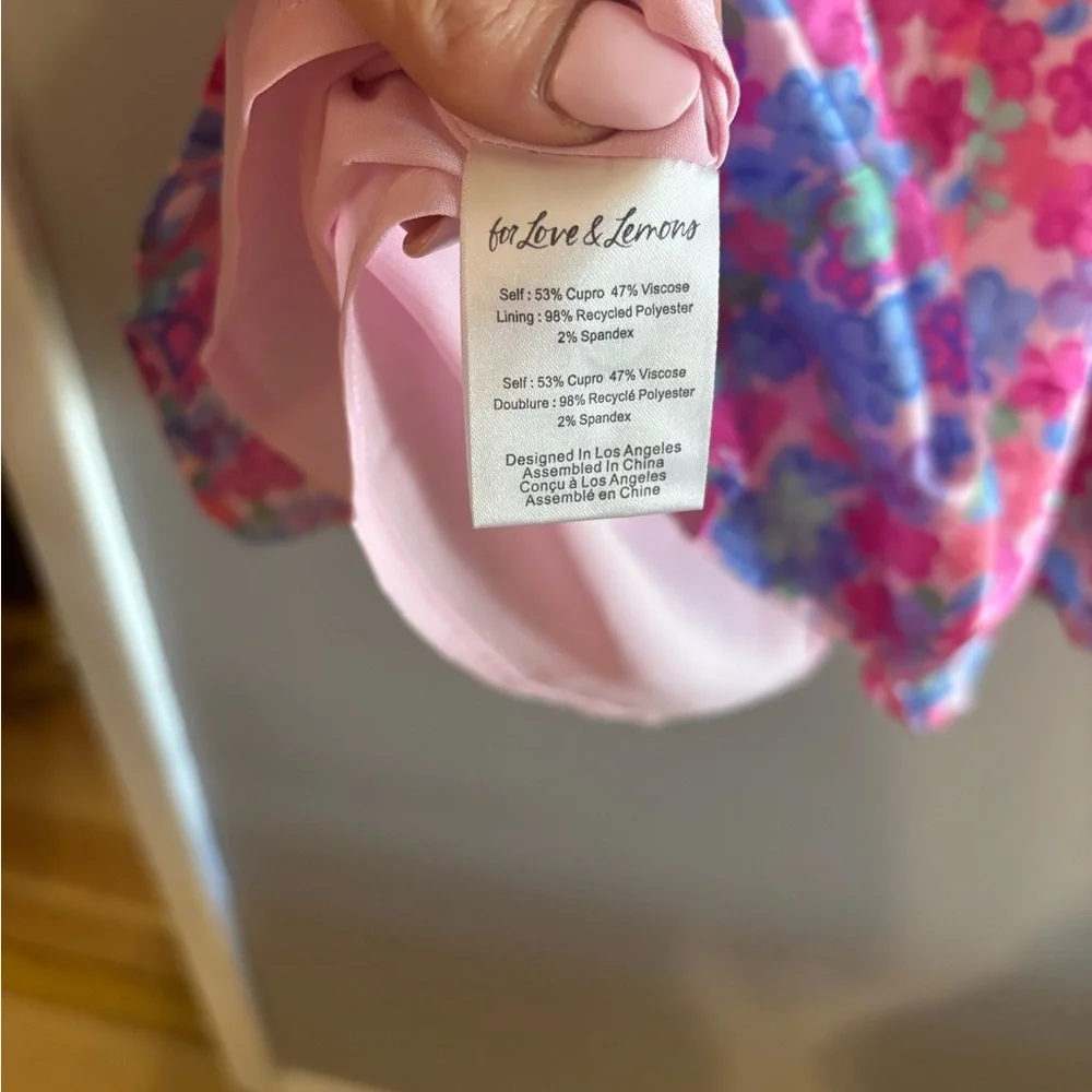 For Love and Lemons Angie Mini Floral Dress Size Small NWT - Picture 12 of 12